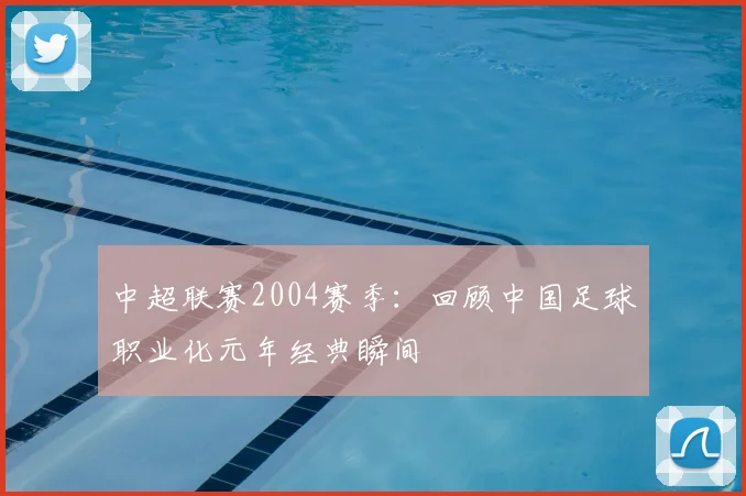 中超联赛2004赛季:回顾中国足球职业化元年经典瞬间